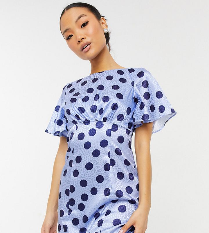 Chi Chi London Petite Spot Mini Dress In Blue-blues