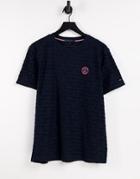 Tommy Hilfiger Lounge T-shirt Towelling With Tennis Logo In Navy
