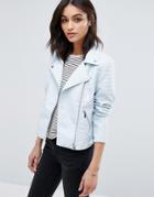 Vero Moda Leather Look Jacket - Blue