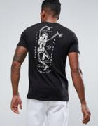 Friend Or Faux Skeleton Back Print T-shirt - Black