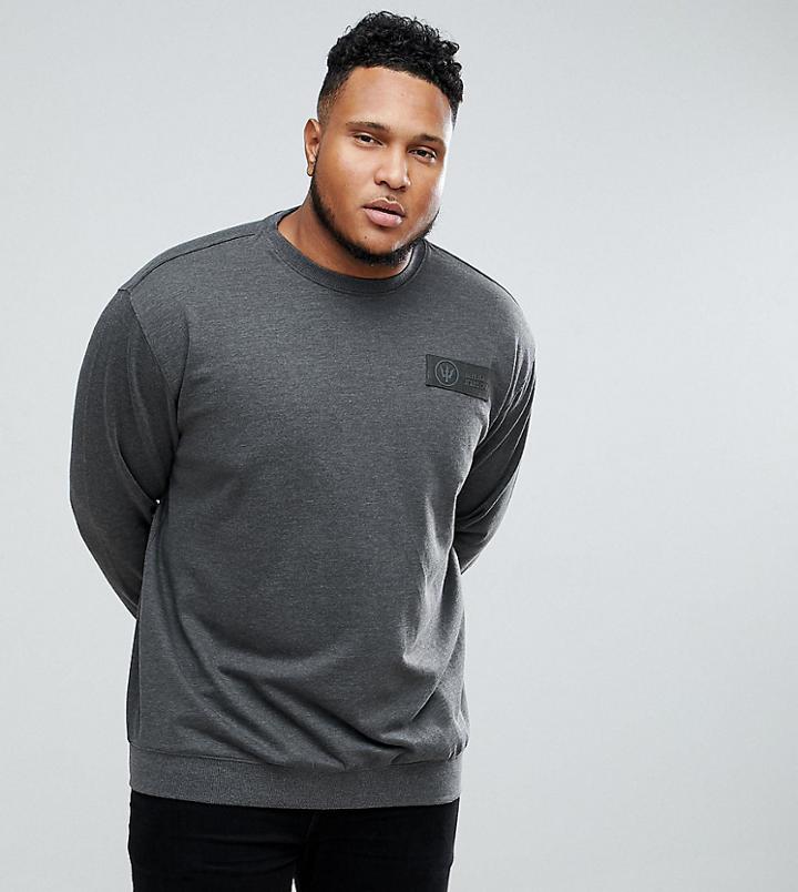 Replika Plus Sweatshirt In Charcoal Marl - Gray