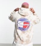 Tommy Jeans Exclusive Collegiate Capsule Organic Cotton Hoodie In White Tie Dye With Back Print