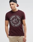 Asos T-shirt With Berlin Print In Oxblood - Oxblood