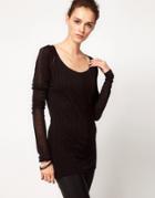 Improvd Long Sleeved Sheer T-shirt - Black