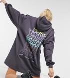 Collusion Back Print Hoodie Dress In Charcoal-grey
