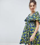 Asos Maternity Cotton Ruffle Sundress In Print - Multi
