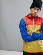 The North Face Fanorak Overhead Jacket Hooded Packable Tricolour In Yellow/orange/purple - Yellow
