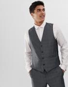 French Connection Prince Of Wales Check Slim Fit Suit Vest-gray