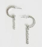 Reclaimed Vintage Inspired Hoop Earring With Crystal And Logo Detail - Silver