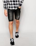 Antioch Denim Shorts With Distressing - Black