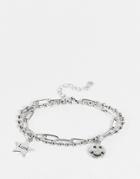 Svnx Smiley Face And Star Charm Beaded Bracelet-multi