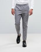 Selected Homme Cropped Tapered Pant With Elasticated Waist - Gray