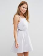 Asos Wedding Crepe Cross Back Mini Dress - Gray