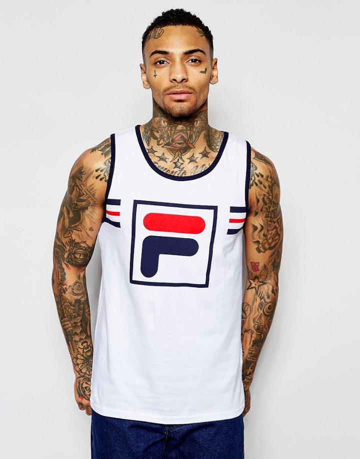 Fila Vintage Tank With F Box Logo - White