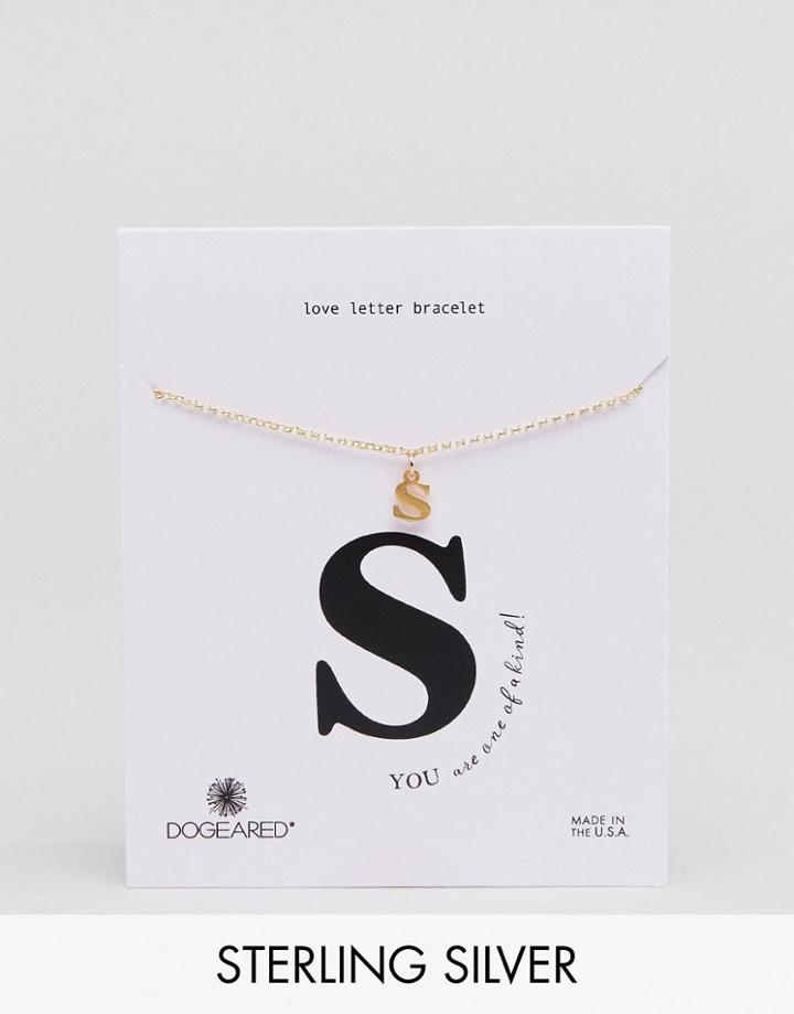 Dogeared Gold Plated 's' Love Letter Bracelet - Gold