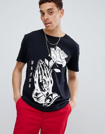 Profound Aesthetic Rose Print T-shirt In Black - Black