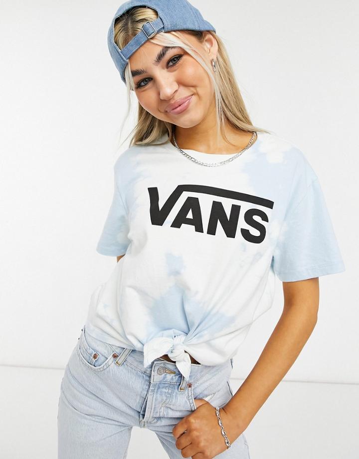 Vans Hypno Script Boyfriend Knot Tie Dye T-shirt In Blue-blues