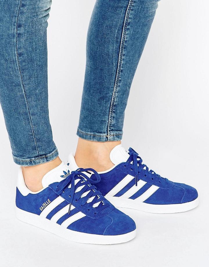 Adidas Originals Royal Blue Suede Gazelle Unisex Sneakers - Blue