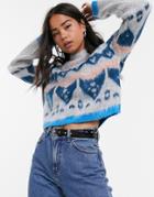 Noisy May Fairsile Print Roll Neck Knitted Sweater