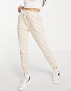Asos Design Basic Slim Sweatpants In Stone-neutral