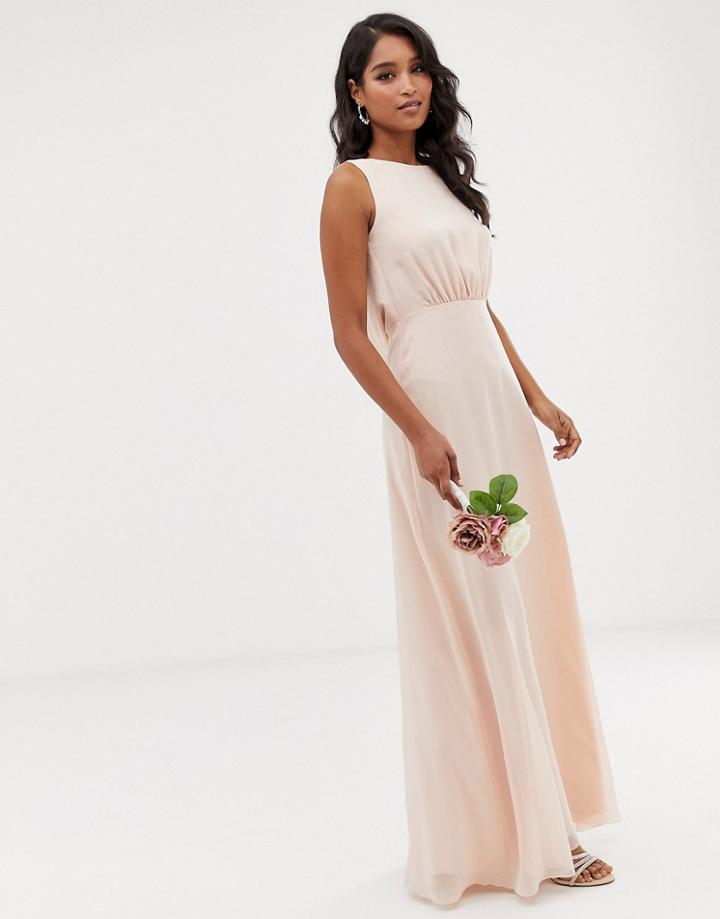 Maids To Measure Bridesmaid Maxi Dress With Draped Low Back-pink