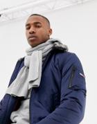 Tommy Hilfiger Pima Cotton Cashmere Scarf In Gray Marl - Gray