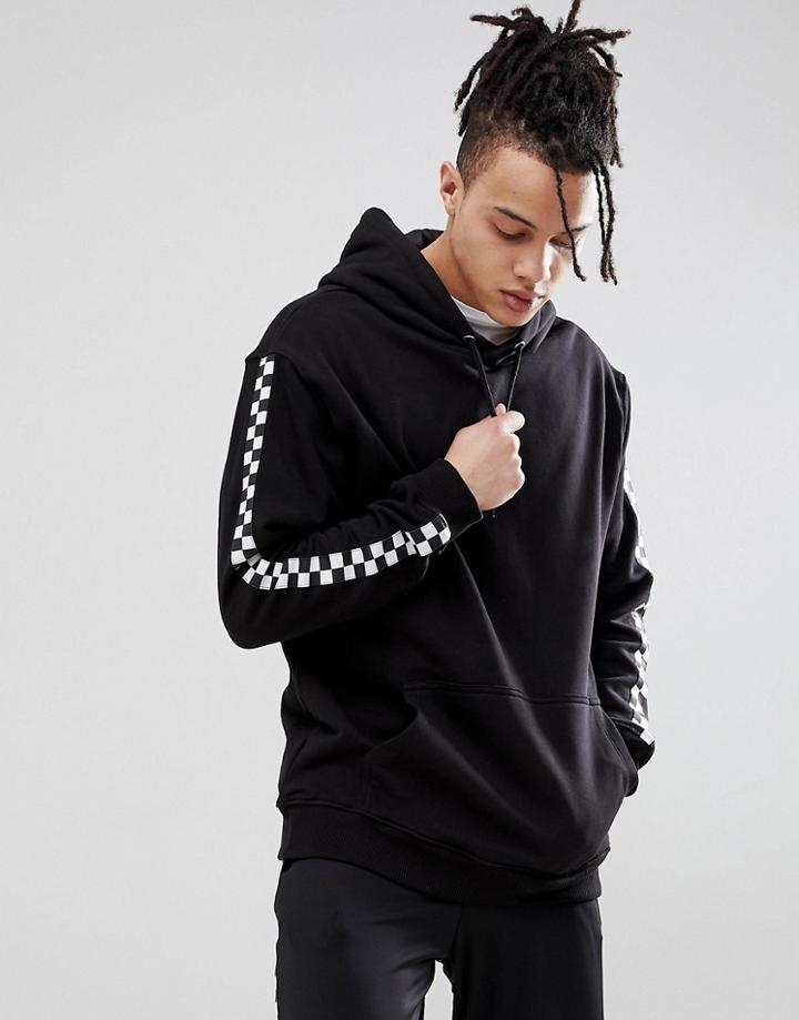 Sweet Sktbs Hoodie With Checkerboard Panel In Black - Black