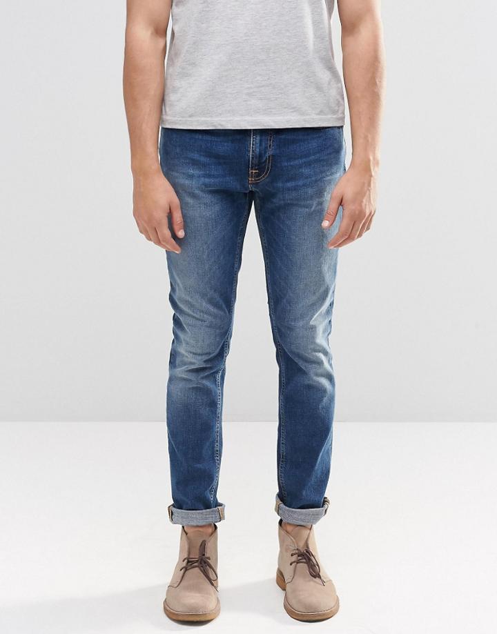 Nudie Jeans Lean Dean Slim Tapered Fit Bay Blue Dark - Bay Blue