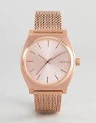 Nixon Time Teller Luxe Rose Gold Mesh Watch - Gold