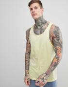 Asos Design Longline Skater Fit Tank In Yellow - Yellow