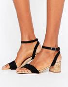 Asos Totally You Mid Heeled Sandals - Black