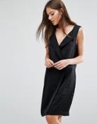 Selected Femme Lina Tailored Dress With V-neck - Black