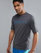 O'neill Pioneer Slim Fit T-shirt With Front Logo And High Neck Detail In Gray - Gray