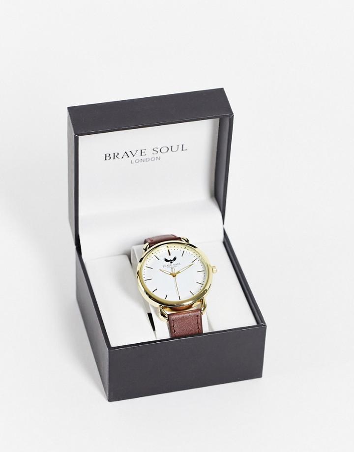 Brave Soul Mens Tan Strap Watch And Dial-brown