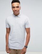 Abercrombie & Fitch Pique Polo Slim Fit Exploded Tonal Icon In Gray Marl - Gray
