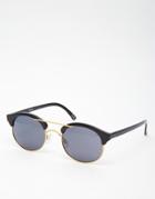 Asos Classic Cat Eye Sunglasses With High Bar - Black