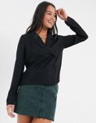 Vero Moda Double Breasted Shirt In Black