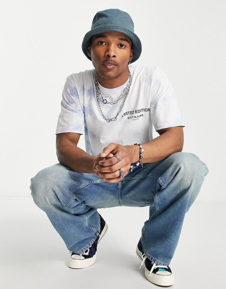 Sixth June Regular Fit Tie Dye T-shirt In Blue