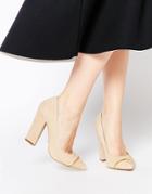 Ravel Block Heeled Pumps - Beige