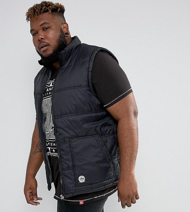 Duke Plus Puffer Vest In Black - Black