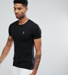 Religion Tall Crew Neck T-shirt In Muscle Fit - Black