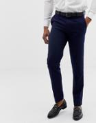 Harry Brown Mid-blue Chalk Pinstripe Slim Fit Pants - Blue