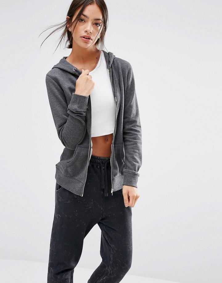 New Look Zip Through Hoodie - Gray