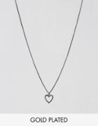 Pilgrim Simple Heart Necklace - Gray