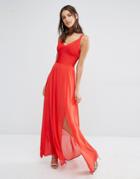 Missguided Premium Bandage Strappy Maxi Dress - Red