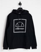 Ellesse Hoodie With Refelective Branding In Black