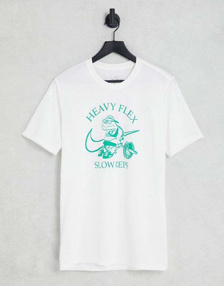Nike Training Dri-fit Legend Humour Graphic T-shirt In White