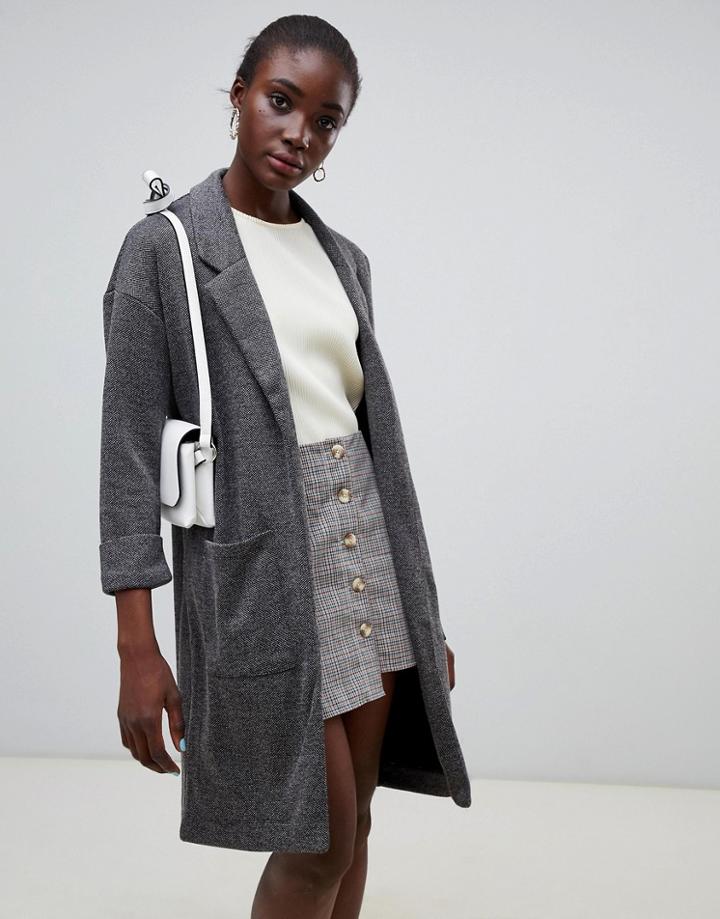 Pieces Long Line Blazer - Gray