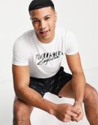 Hollister Lounge T-shirt And Shorts All Over Logo And Chest Logo - Part Of A Set-black