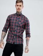 Fred Perry Reissues Tartan Shirt In Navy - Navy
